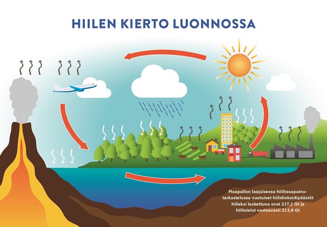 Hiilinielu infografiikka Oulun Energia Ympäristötili.