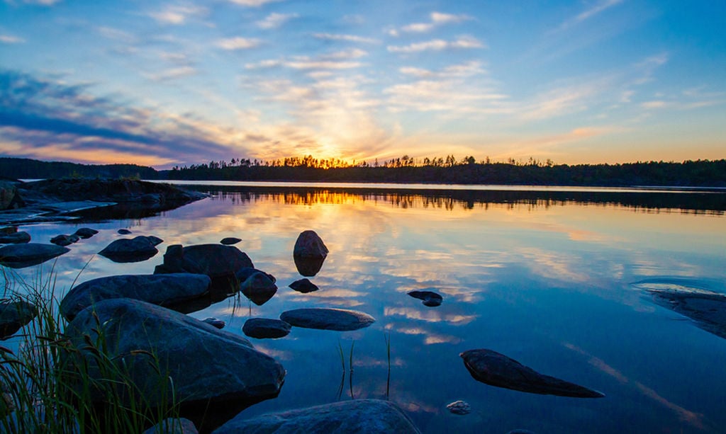 Lake at sunset.