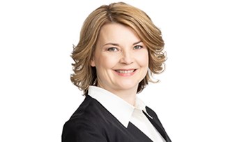 Half-length portrait of Oulun Energia's director of responsibility and HR Katja Virkkunen.