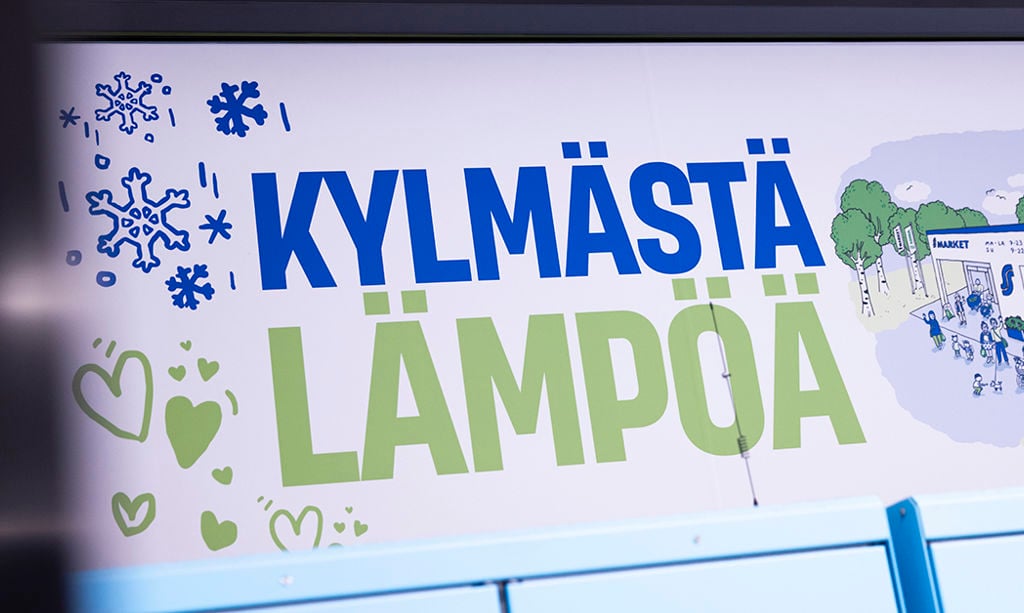 Arinan uudessa S-market Oulunsalossa hukkalämpö palaa Oulun Energian kaukolämpöverkkoon.