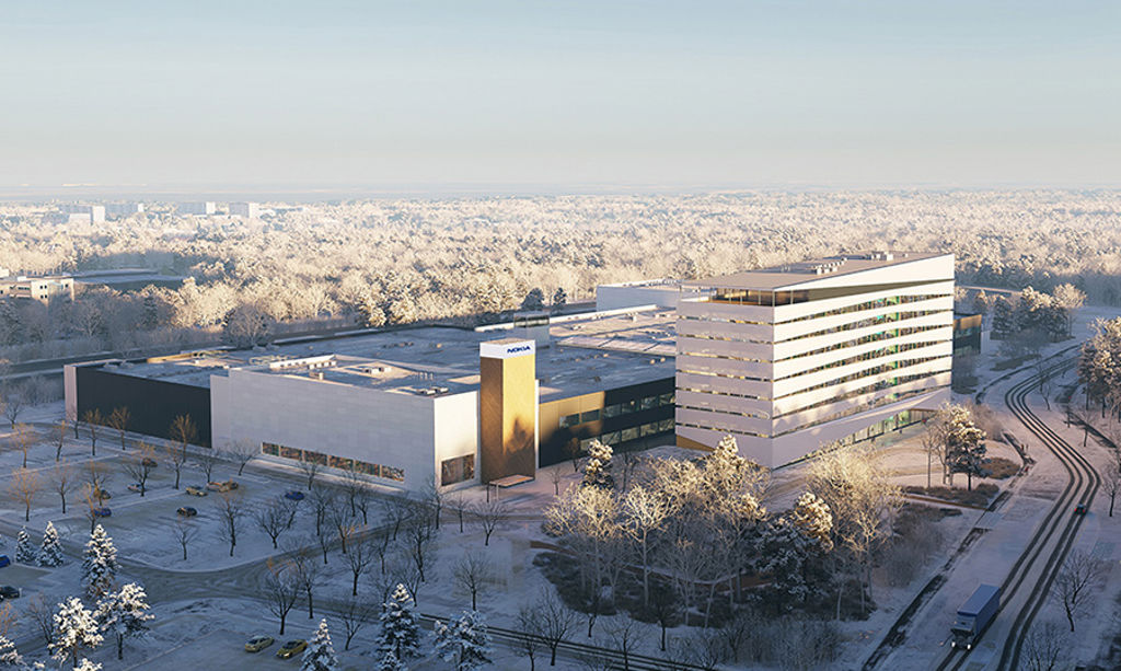 A view of the new Nokia campus under construction.