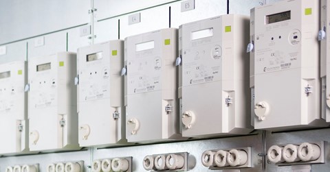  Electricity meters in a row.