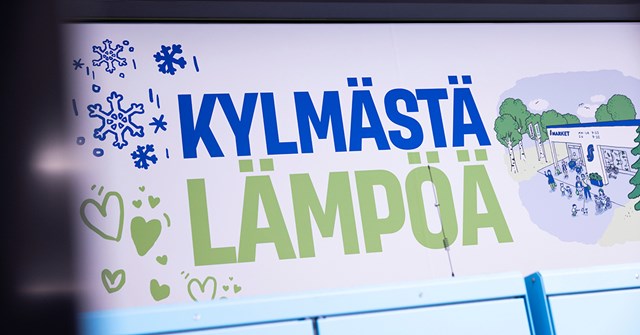 Arinan uudessa S-market Oulunsalossa hukkalämpö palaa Oulun Energian kaukolämpöverkkoon.