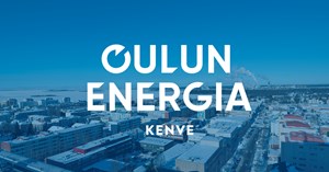 The image shows an aerial view of Kemi, along with the new name and logo introduced as part of Kemin Energia ja Vesi Oy’s rebranding: Oulun Energia Kenve Oy.