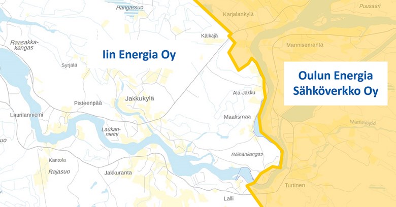 Oulun Energia Sähköverkko sells the electricity network of Iin Jakkukylä to Iiin Energia. See a picture of the new boundaries.