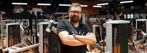 Hukka's Property Manager Jon Åström poses at KuntoHukka gym.