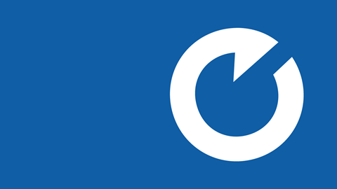 Oulun Energian logo valkoisella sinisellä taustalla.