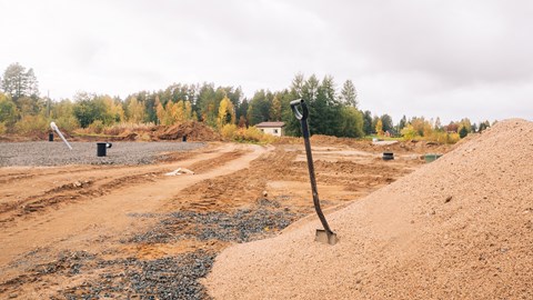 Construction site in autumn.