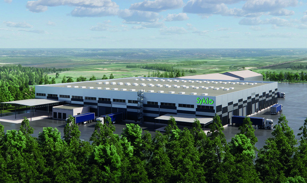 Illustration of Syklo's plastic recycling plant. 