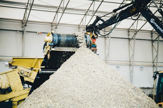 Action at Rusko's recycle center.